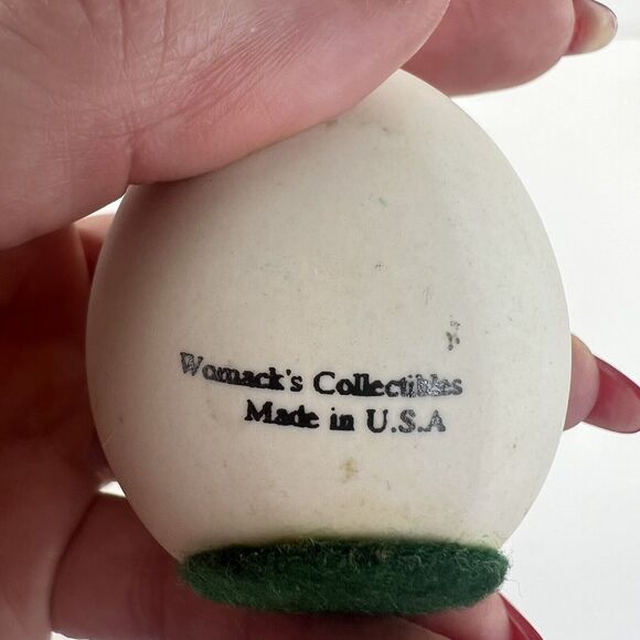 Vintage Womack's Collectible Egg Hand Painted Yellow & Brown Bird Songbird USA - Picture 8 of 8